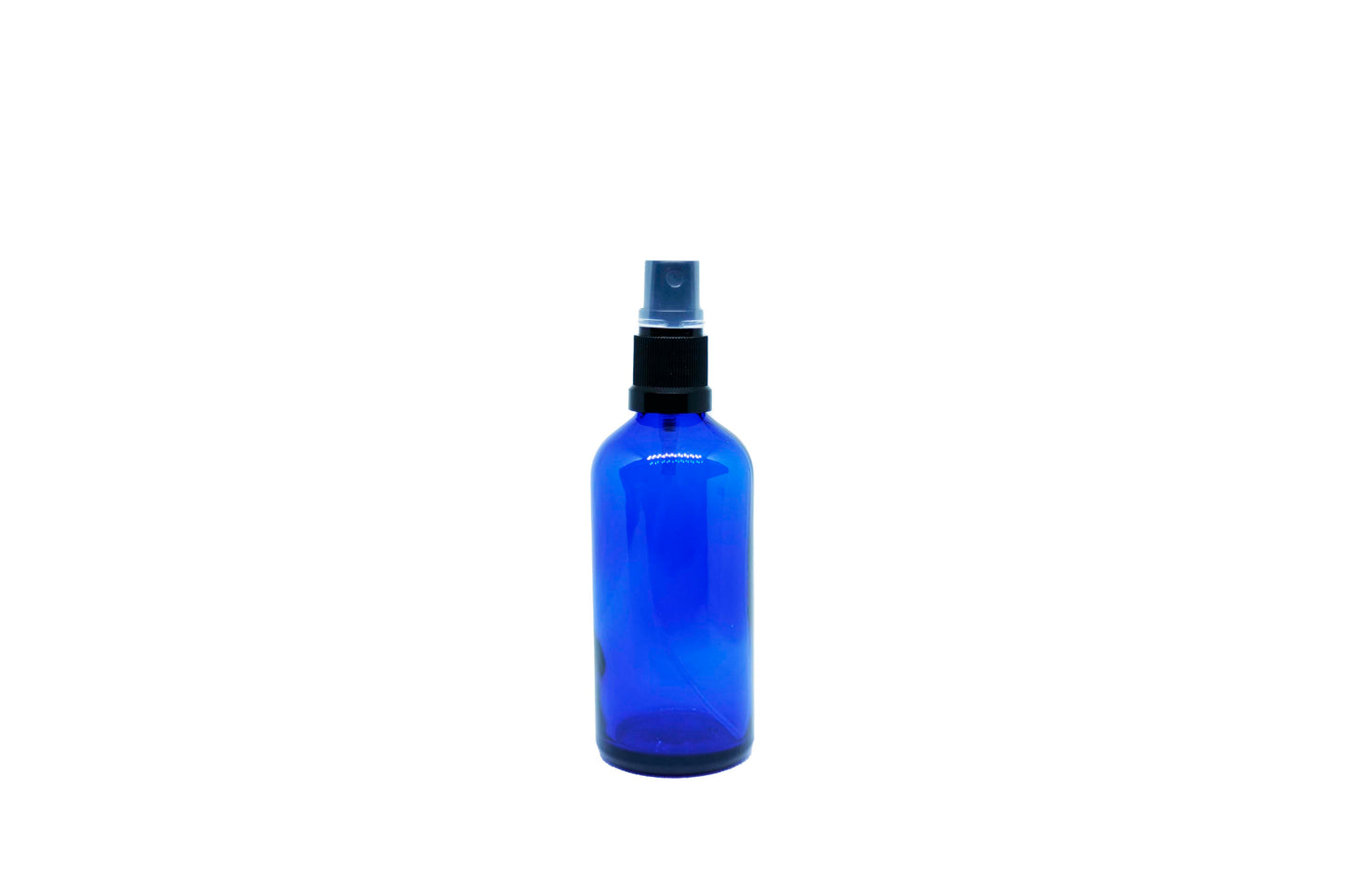 500 mL Blue Glass Bottle with black fine mist spray and cover top