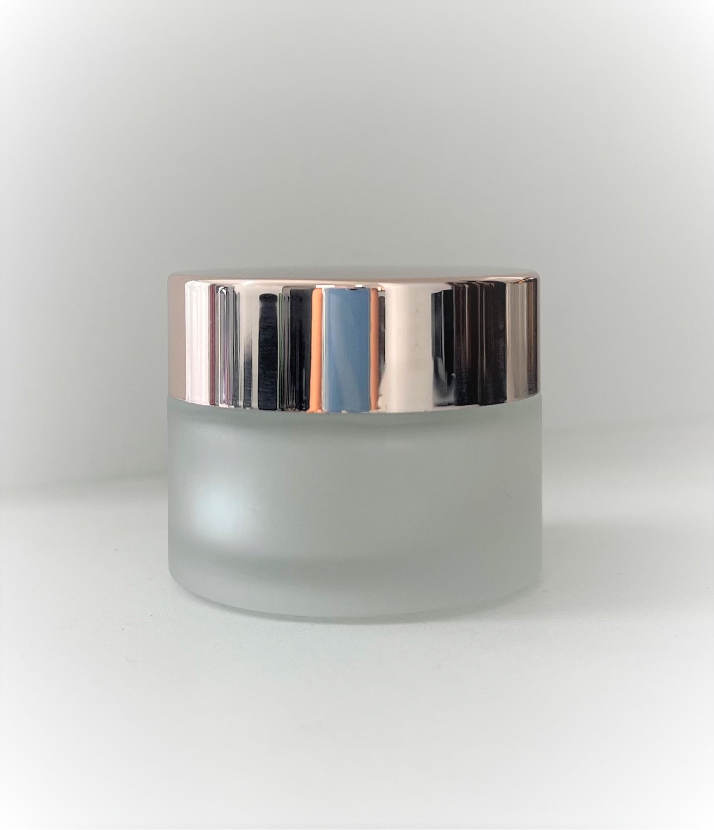 15ml Frosted Glass Jar – with Rose Gold Lid