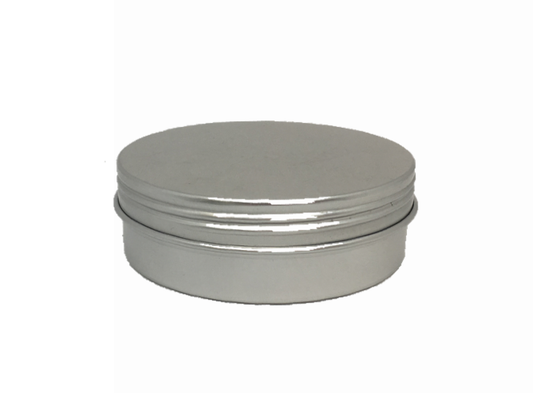 100ml Silver Aluminium Tin with screw lid.