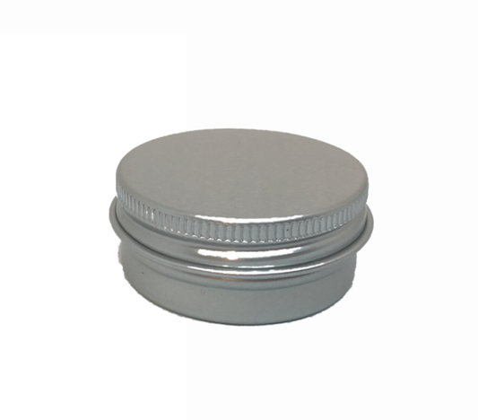 15ml Silver Aluminium Tin with screw lid.